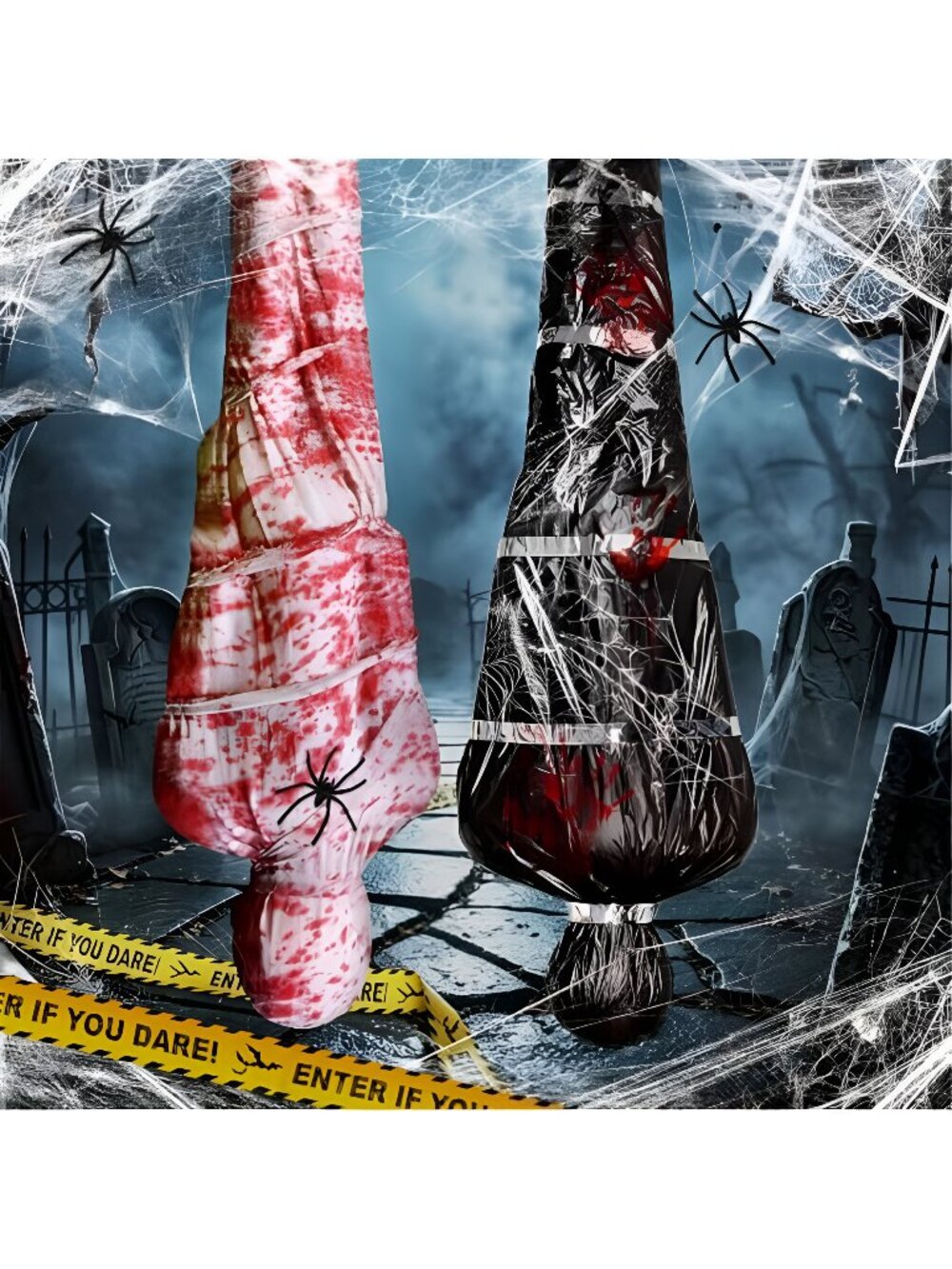 2 Packs 6ft Halloween Body Bags Decorations Outdoor, Hanging Corpse Props